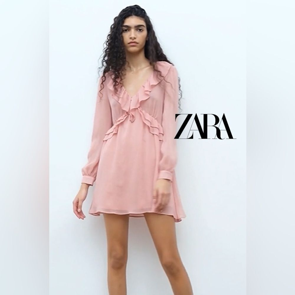 ZARA SHORT RUFFLED DRESS - Picture 1 of 5
